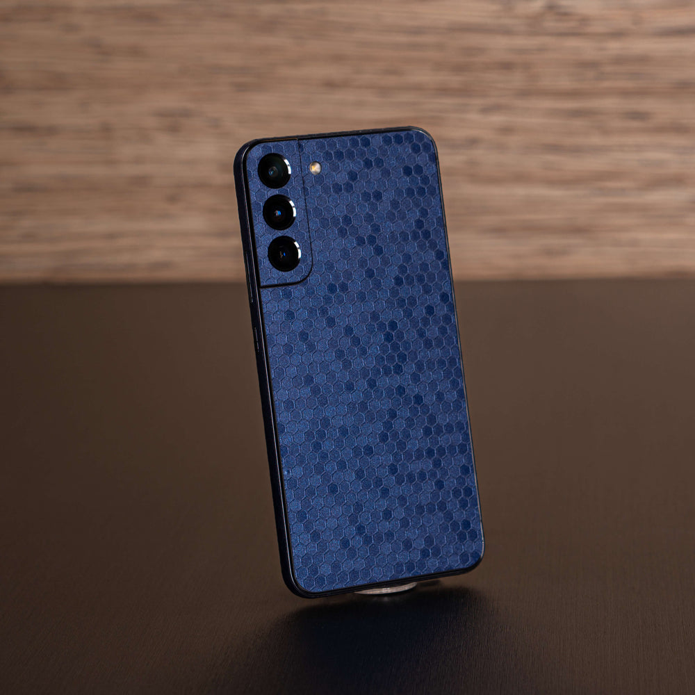 Samsung Galaxy S22+ PLUS Luxuria Navy Blue Honeycomb 3D Textured Skin Wrap Decal Cover Protector by EasySkinz | EasySkinz.com