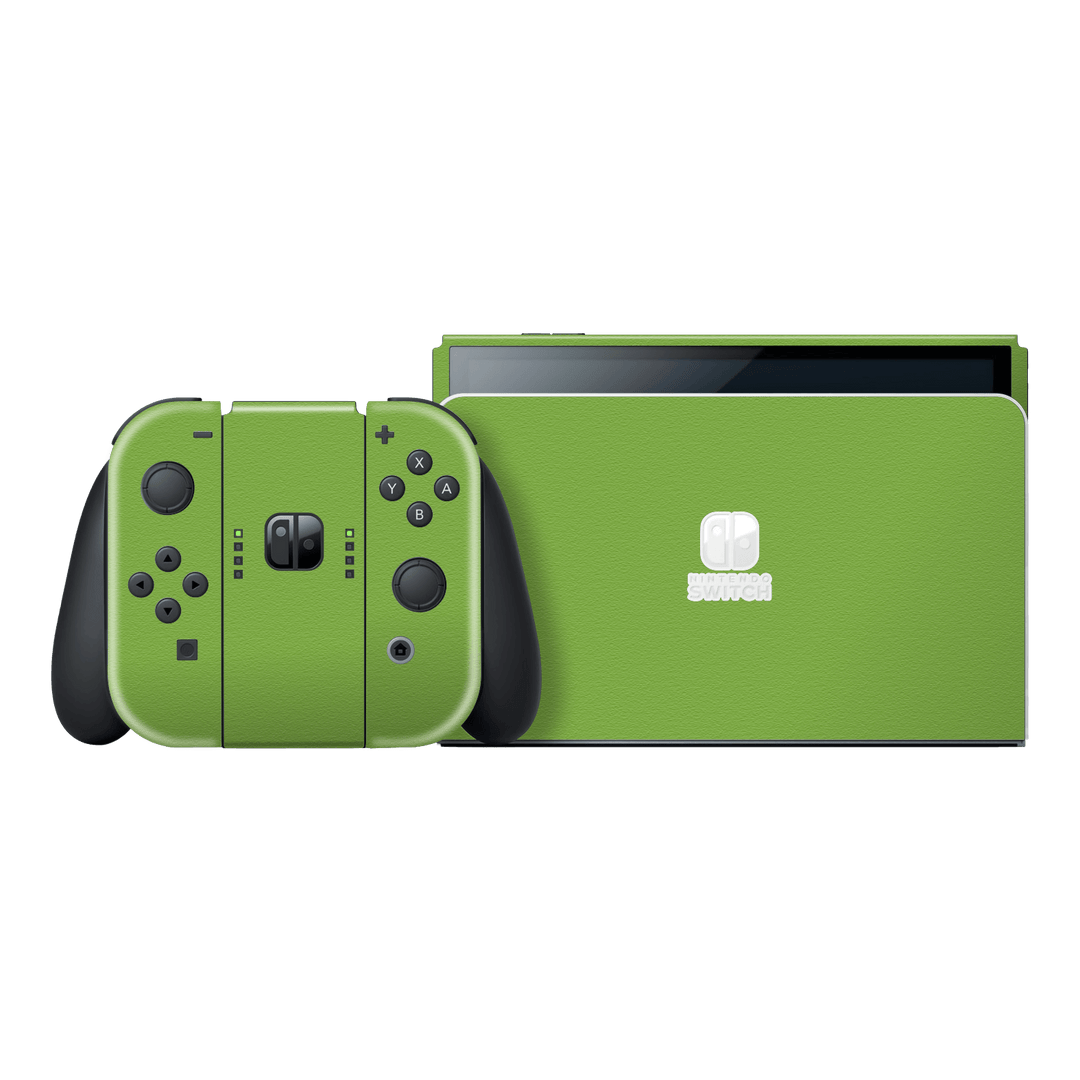 Nintendo Switch OLED Luxuria Lime Green 3D Textured Skin Wrap Sticker Decal Cover Protector by EasySkinz | EasySkinz.com