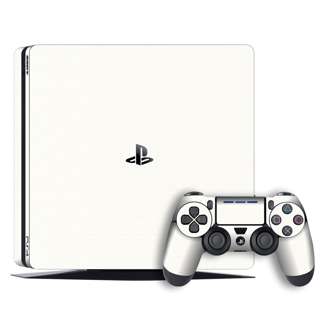 Playstation 4 SLIM PS4 Slim Luxuria Daisy White Matt Textured Skin Wrap Decal by EasySkinz