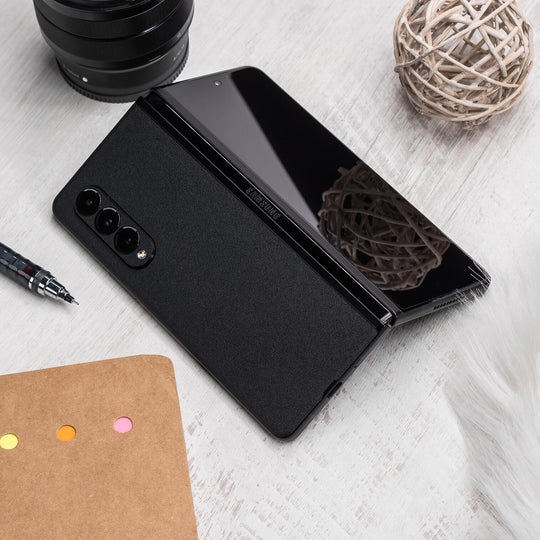 Samsung Galaxy Z Fold 3 Luxuria Raven Black Matt 3D Textured Skin Wrap Sticker Decal Cover Protector by EasySkinz