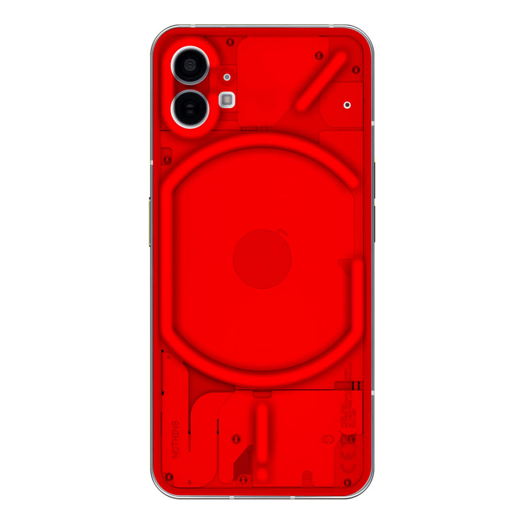 Nothing Phone (1) Glossy Coloured Transparent See-Through Clear RED Skin Wrap Sticker Decal Cover Protector by EasySkinz | EasySkinz.com