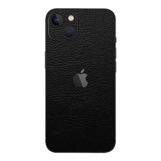 iPhone 14 BLACK LEATHER Skin Wrap Sticker Decal Cover Protector by EasySkinz | EasySkinz.com