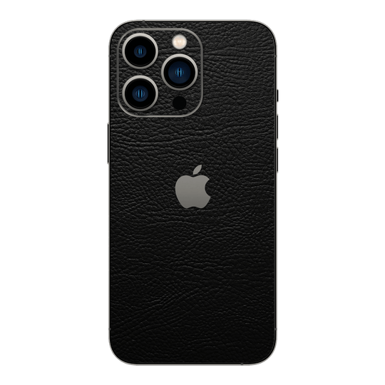 iPhone 13 PRO BLACK LEATHER Skin Wrap Sticker Decal Cover Protector by EasySkinz