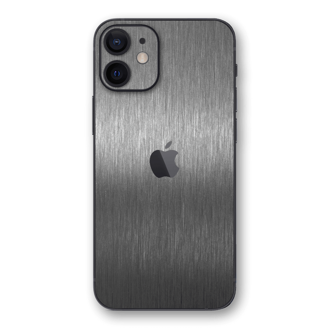 iPhone 12 mini Brushed Metal Titanium Metallic Skin Wrap Sticker Decal Cover Protector by EasySkinz | EasySkinz.com