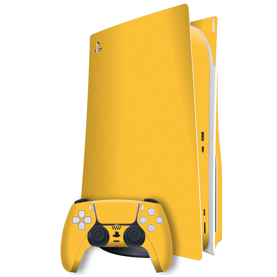 Playstation 5 (PS5) DISC Edition Luxuria Tuscany Yellow 3D Textured Skin Wrap Sticker Decal Cover Protector by EasySkinz | EasySkinz.com