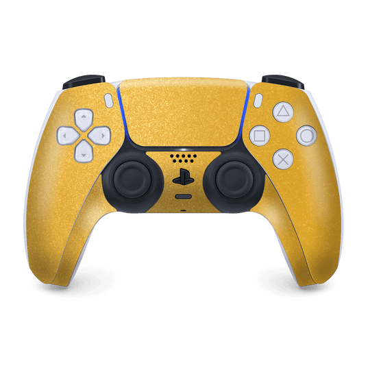 PS5 Playstation 5 DualSense Wireless Controller Skin - Yellow Metallic Matt Matte Skin Wrap Decal Cover Protector by EasySkinz | EasySkinz.com