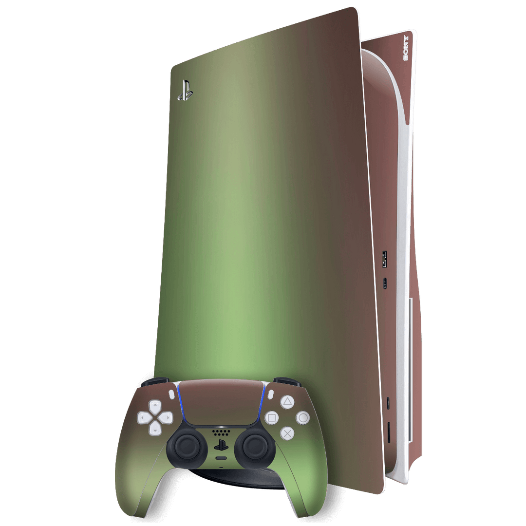 Playstation 5 (PS5) DISC Edition Chameleon Avocado Colour-changing Skin Wrap Sticker Decal Cover Protector by EasySkinz | EasySkinz.com