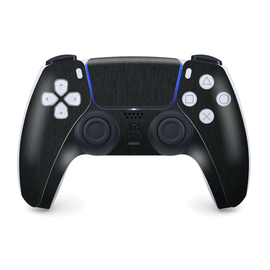 PS5 Playstation 5 DualSense Wireless Controller Skin - Brushed Metal Black Metallic Skin Wrap Decal Cover Protector by EasySkinz | EasySkinz.com