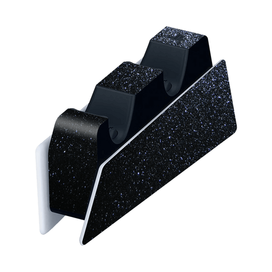 PS5 Playstation 5 DualSense Charging Station Skin - Diamond Black Shimmering Sparkling Glitter Skin Wrap Decal Cover Protector by EasySkinz | EasySkinz.com