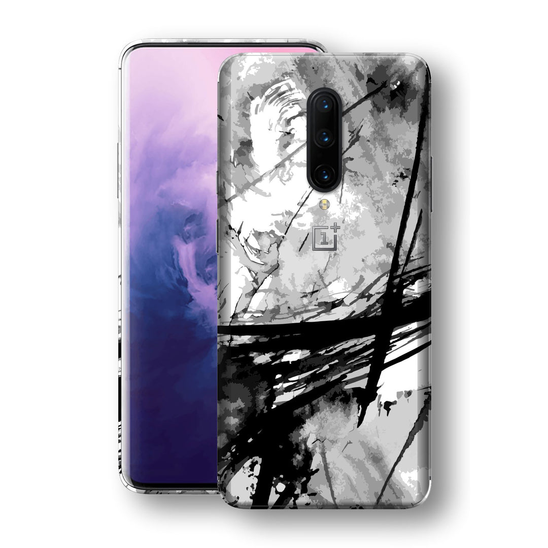 OnePlus 7 PRO Print Custom Signature Abstract Black & White 2 Skin Wrap Decal by EasySkinz - Design 2