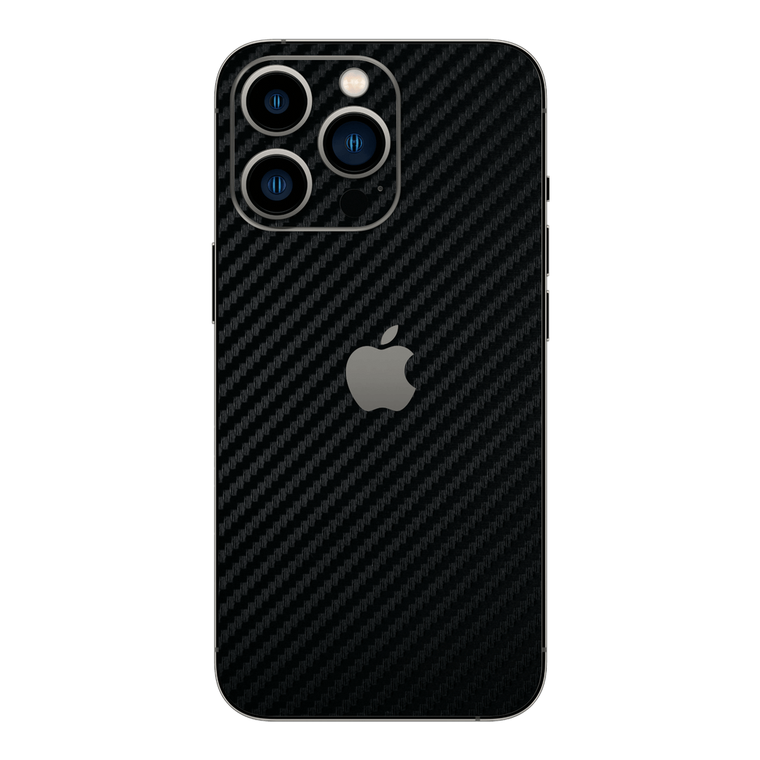 iPhone 14 PRO Black 3D Textured Carbon Fibre Fiber Skin Wrap Sticker Decal Cover Protector by EasySkinz | EasySkinz.com