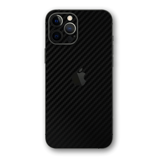 iPhone 12 PRO Black 3D Textured CARBON Fibre Fiber Skin, Wrap, Decal, Protector, Cover by EasySkinz | EasySkinz.com