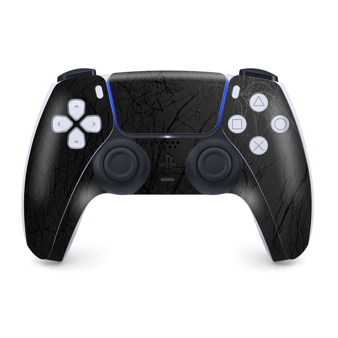 PS5 Playstation 5 DualSense Wireless Controller Skin - Luxuria Black Web Net Mesh Cocoon 3D Textured Skin Wrap Decal Cover Protector by EasySkinz | EasySkinz.com