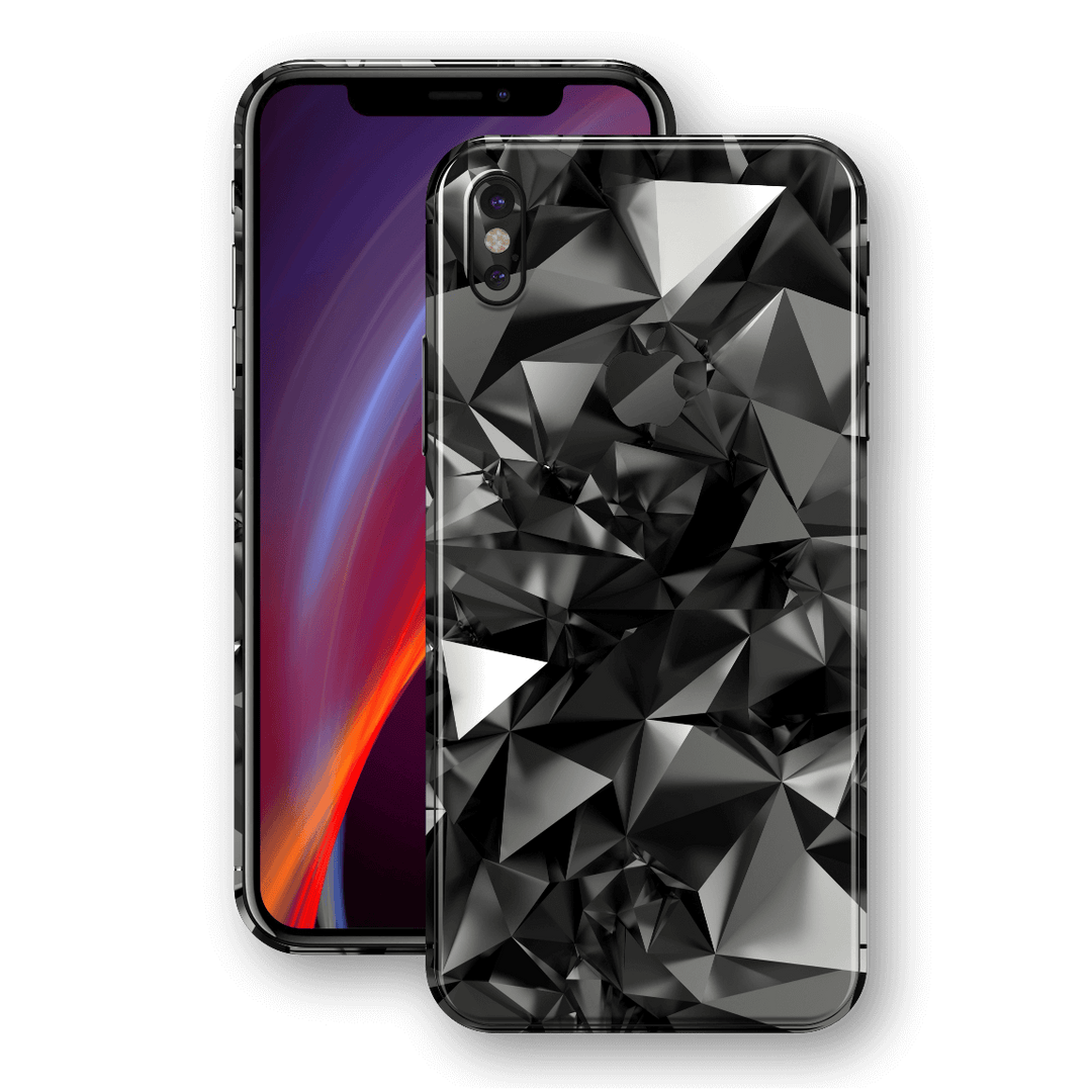 iPhone XS MAX Print Custom Signature Black Crystals Crystal Skin Wrap Decal by EasySkinz