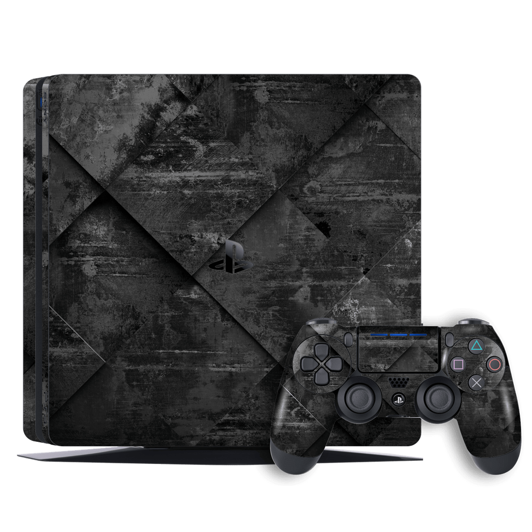 Playstation 4 SLIM PS4 Signature Black Tiles Skin Wrap Decal by EasySkinz