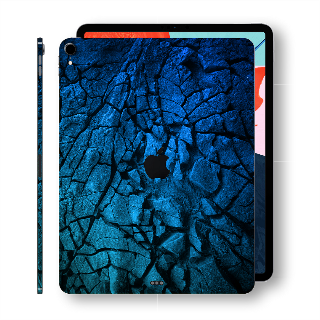 iPad PRO 12.9" inch 3rd Generation 2018 Signature Charcoal BLUE Abstract Printed Skin Wrap Decal Protector | EasySkinz