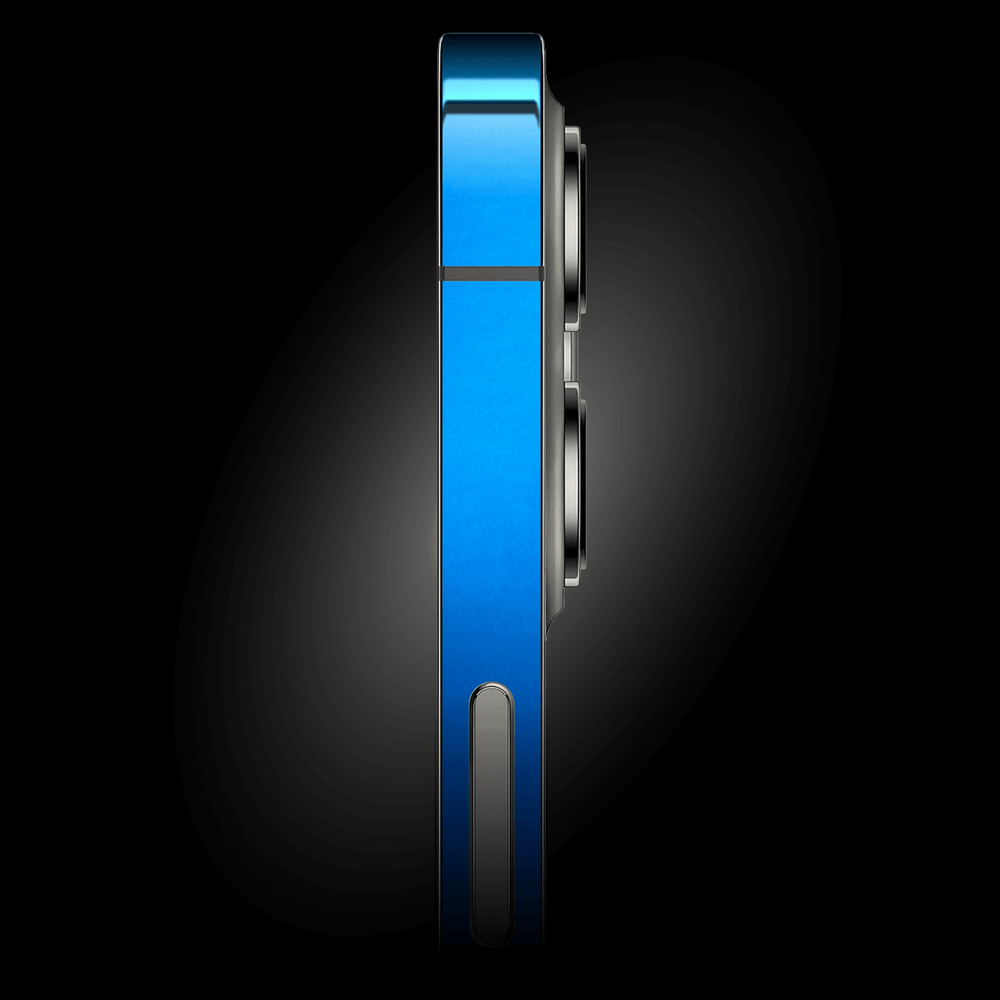 iPhone 12 PRO Satin Blue Metallic Skin Wrap Decal Protector Cover by EasySkinz | EasySkinz.com