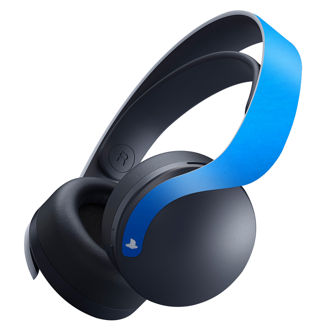 PS5 PlayStation 5 PULSE 3D Wireless Headset Skin - Satin Blue Metallic Matt Matte Skin Wrap Decal Cover Protector by EasySkinz | EasySkinz.com