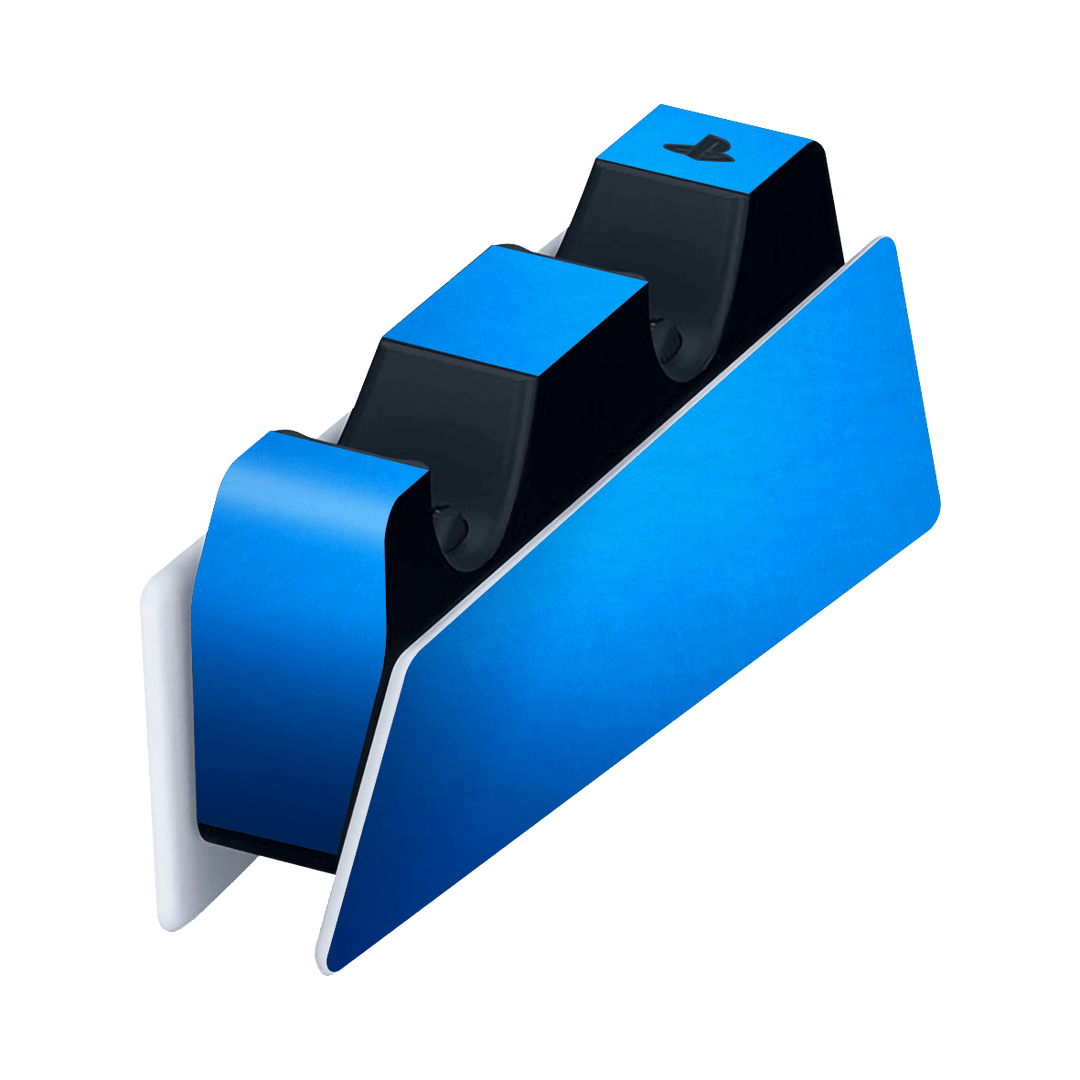 PS5 Playstation 5 DualSense Charging Station Skin - Satin Blue Metallic Matt Matte Skin Wrap Decal Cover Protector by EasySkinz | EasySkinz.com