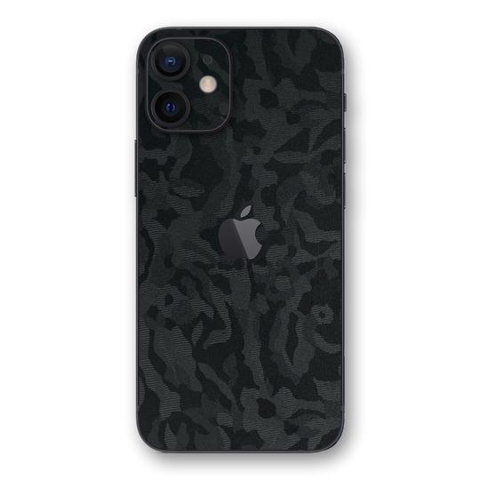 iPhone 12 mini Luxuria Black 3D Textured Camo Camouflage Skin Wrap Decal Protector | EasySkinz