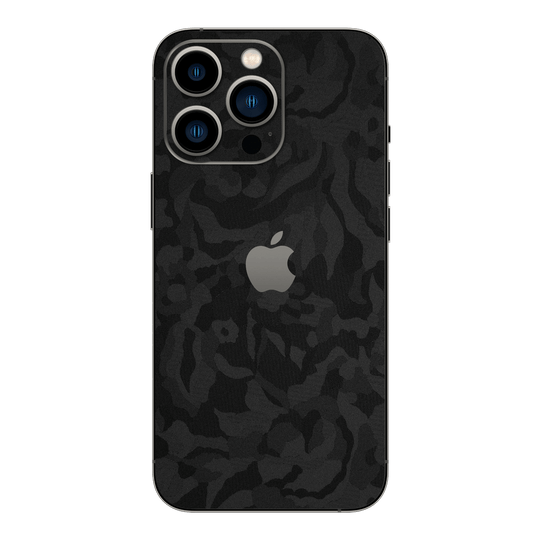 iPhone 14 Pro MAX Luxuria Black 3D Textured Camo Camouflage Skin Wrap Sticker Decal Cover Protector by EasySkinz | EasySkinz.com
