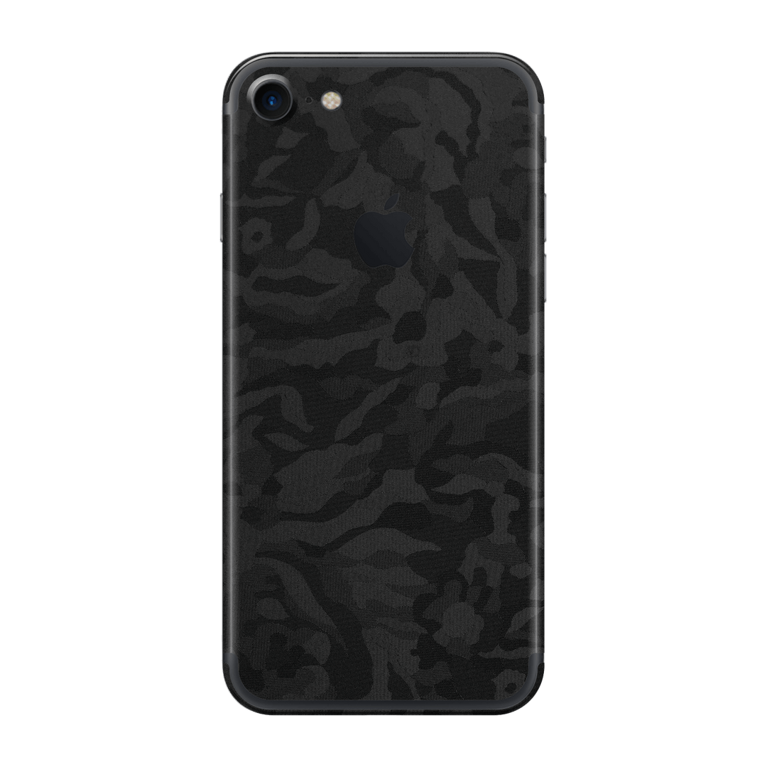 iPhone 7 Luxuria Black 3D Textured Camo Camouflage Skin Wrap Decal Protector | EasySkinz