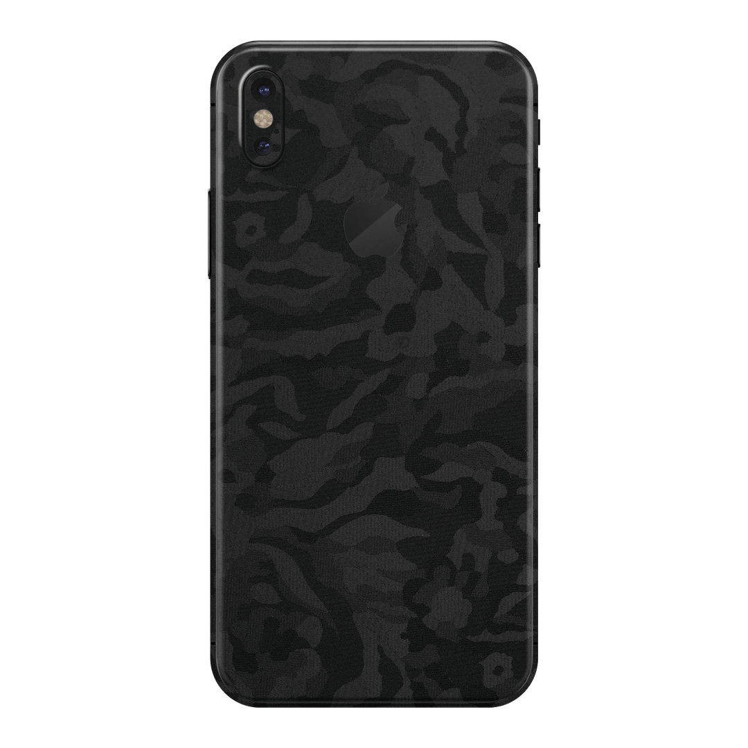 iPhone X Luxuria Black 3D Textured Camo Camouflage Skin Wrap Decal Protector | EasySkinz