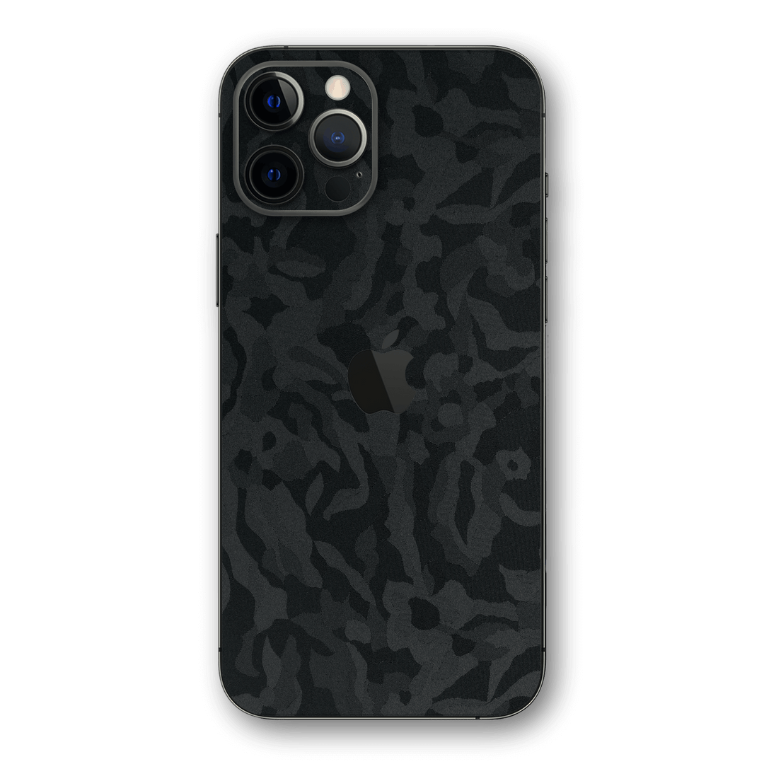 iPhone 12 Pro MAX Luxuria Black 3D Textured Camo Camouflage Skin Wrap Decal Protector | EasySkinz