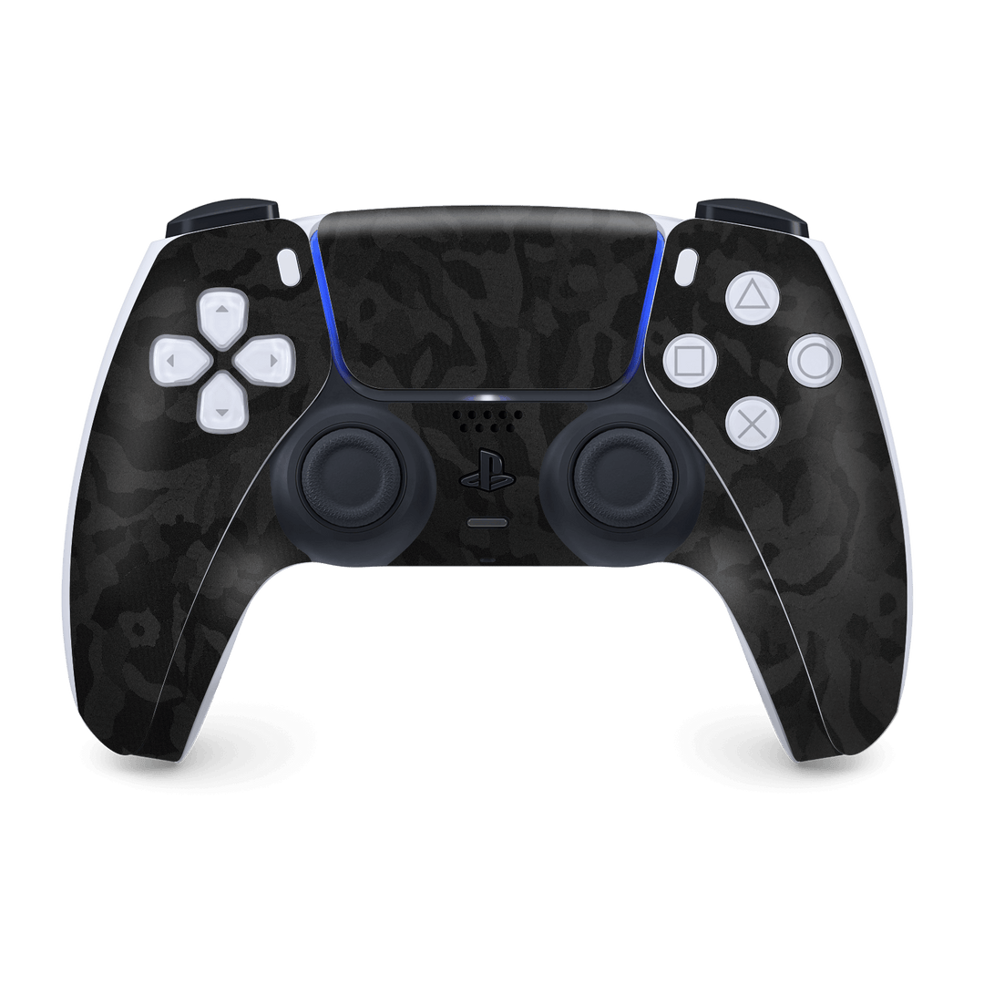 PS5 Playstation 5 DualSense Wireless Controller Skin - Luxuria Black 3D Textured Camo Camouflage Skin Wrap Decal Cover Protector by EasySkinz | EasySkinz.com