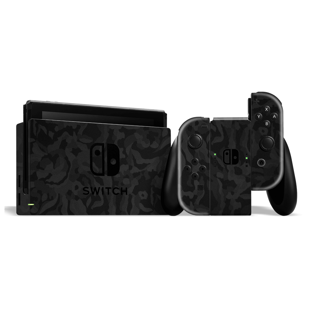 Nintendo SWITCH Black Camo Camouflage 3D Textured Skin Wrap Sticker Decal Cover Protector by EasySkinz