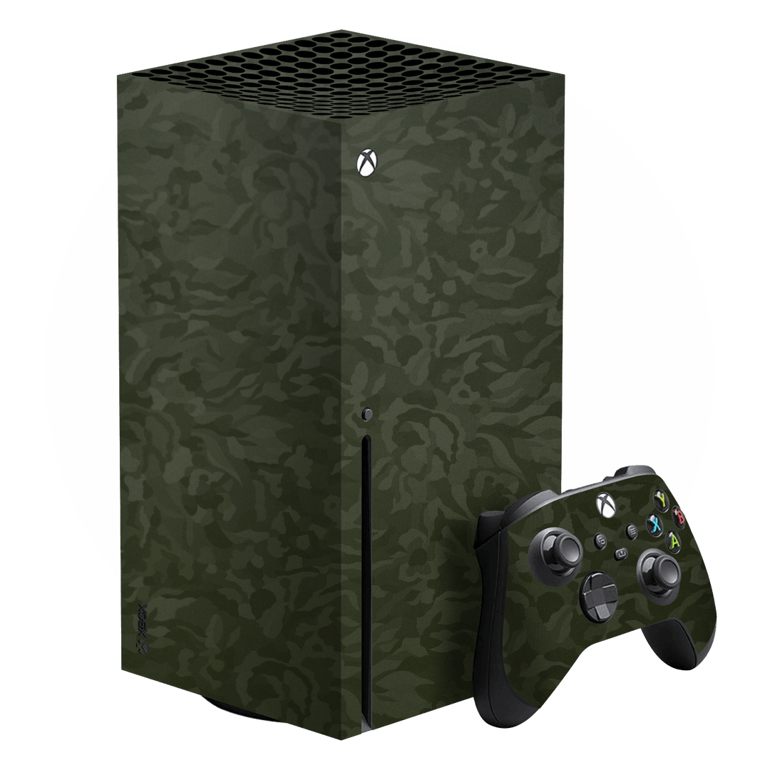 XBOX Series X Luxuria Green 3D Textured Camo Camouflage Skin Wrap Decal Protector | EasySkinz