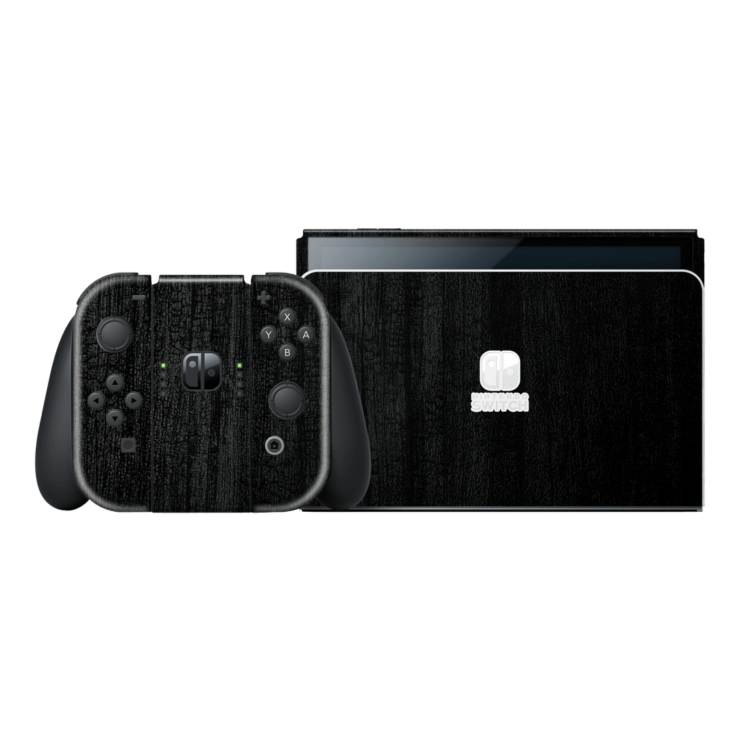 Nintendo Switch OLED Luxuria Black Charcoal Coal Stone Black Dragon 3D Textured Skin Wrap Sticker Decal Cover Protector by EasySkinz | EasySkinz.com