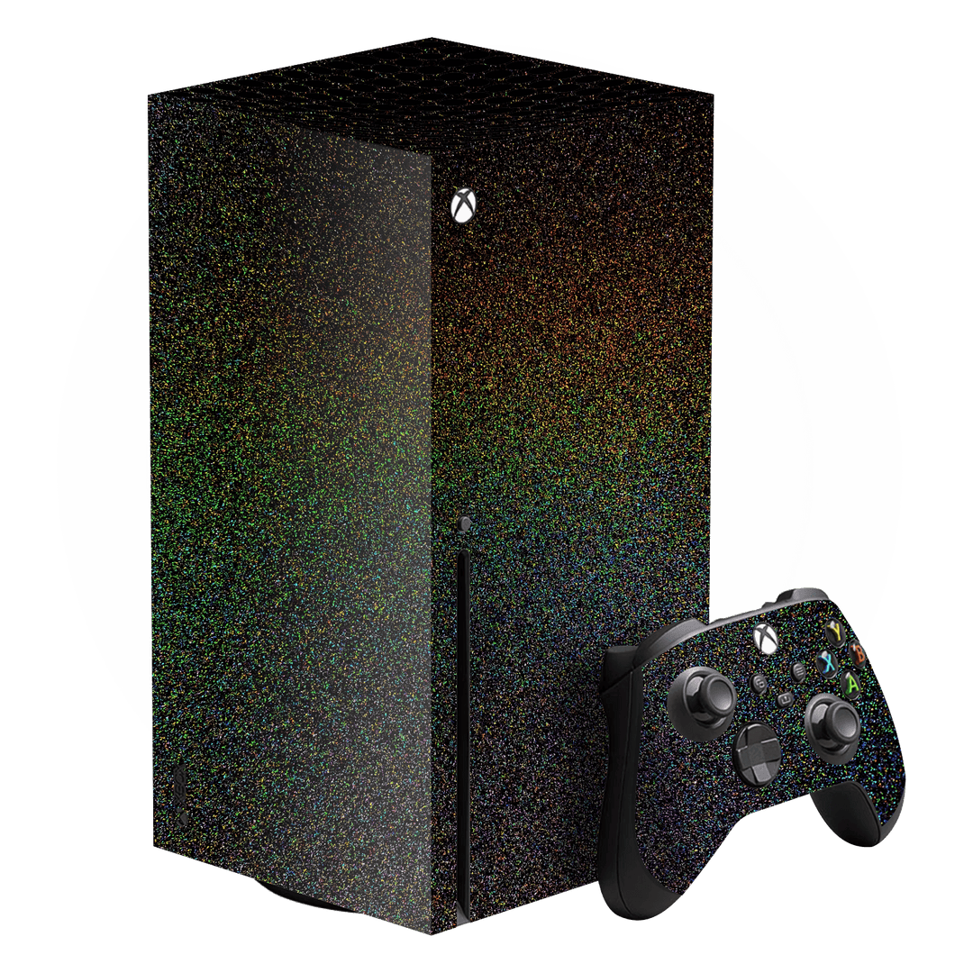 XBOX Series X Glossy GALAXY Black Milky Way Rainbow Sparkling Metallic Skin Wrap Sticker Decal Cover Protector by EasySkinz