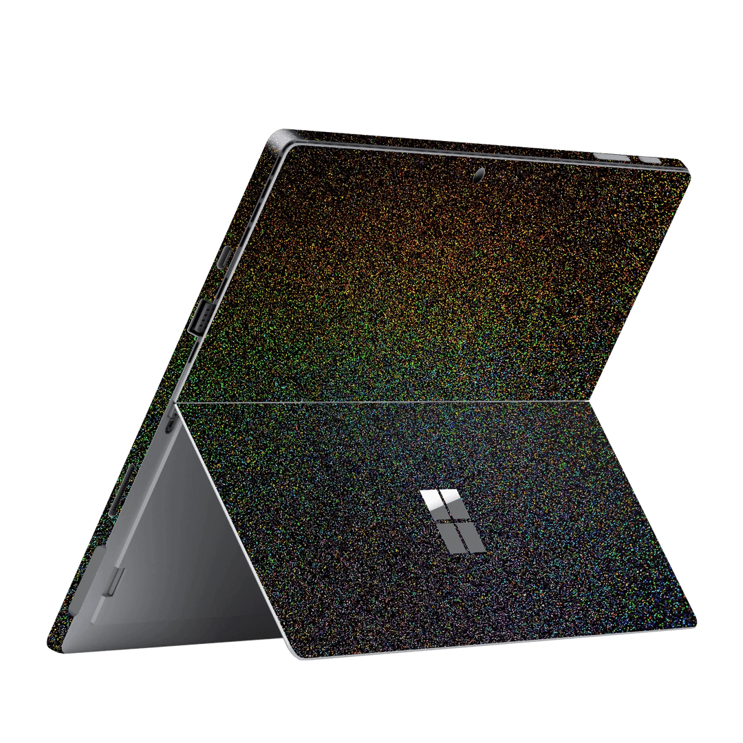 Microsoft Surface Pro 7 Glossy GALAXY Black Milky Way Rainbow Sparkling Metallic Skin Wrap Sticker Decal Cover Protector by EasySkinz