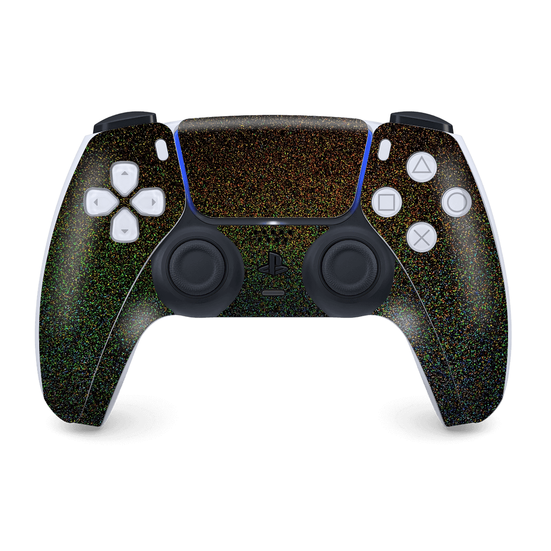 PS5 Playstation 5 DualSense Wireless Controller Skin - GALAXY Black Milky Way Rainbow Sparkling Metallic Gloss Finish Skin Wrap Decal Cover Protector by EasySkinz | EasySkinz.com