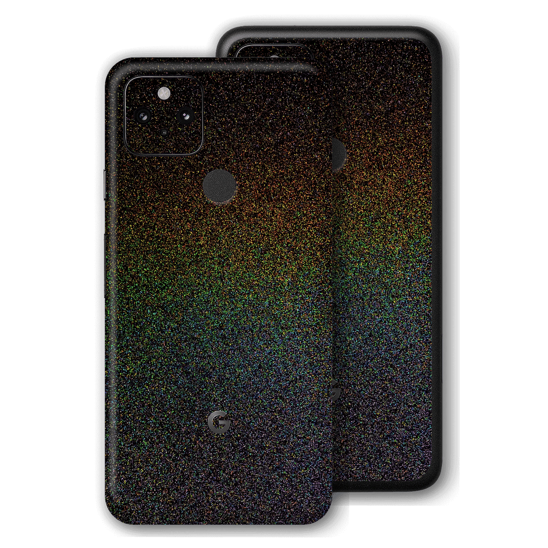 Pixel 5 Glossy GALAXY Black Milky Way Rainbow Sparkling Metallic Skin Wrap Sticker Decal Cover Protector by EasySkinz
