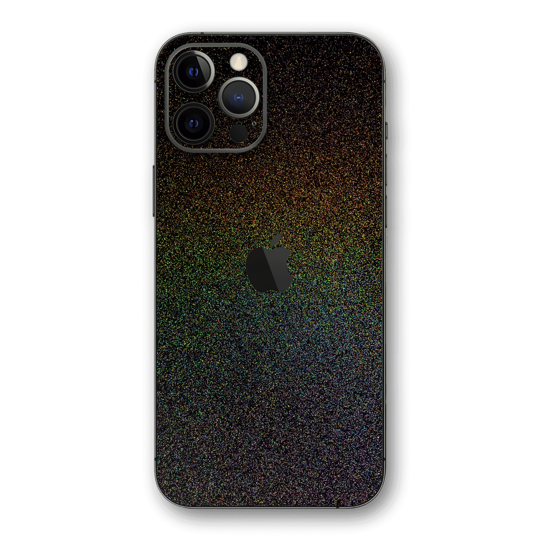 iPhone 12 PRO Glossy GALAXY Black Milky Way Rainbow Sparkling Metallic Skin Wrap Sticker Decal Cover Protector by EasySkinz