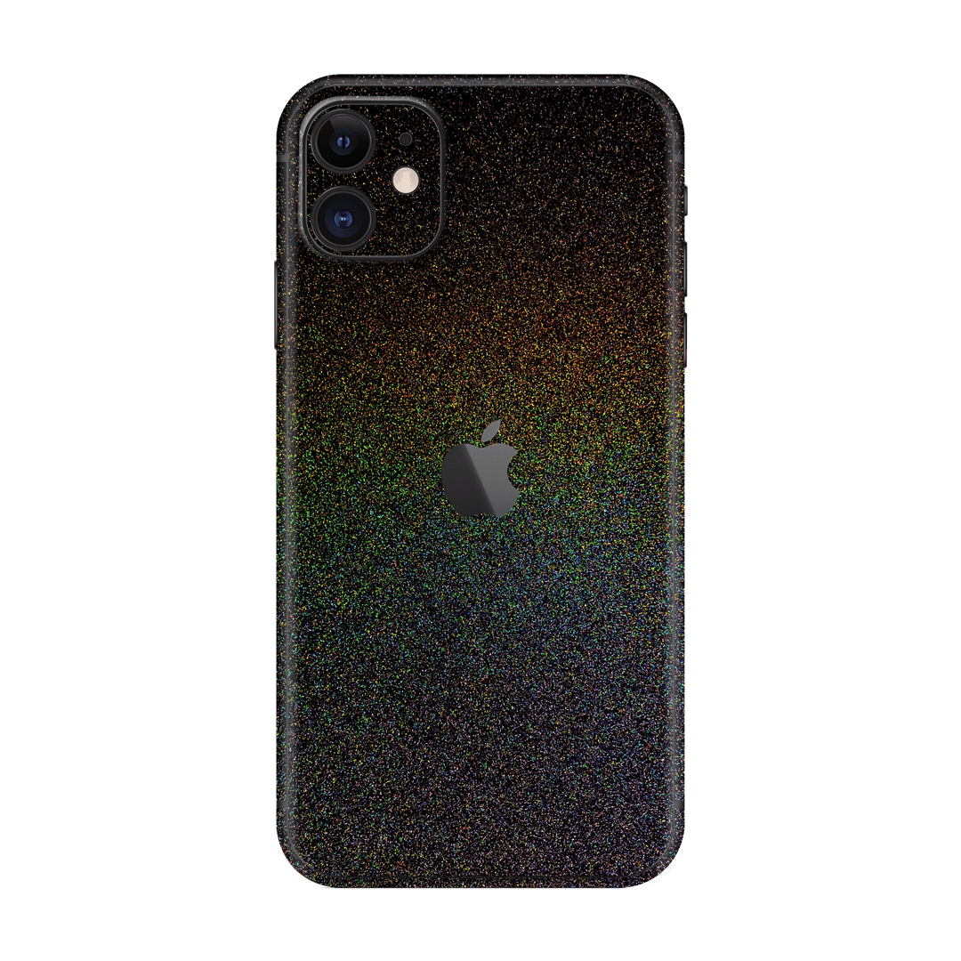 iPhone 11 Glossy GALAXY Black Milky Way Rainbow Sparkling Metallic Skin Wrap Sticker Decal Cover Protector by EasySkinz