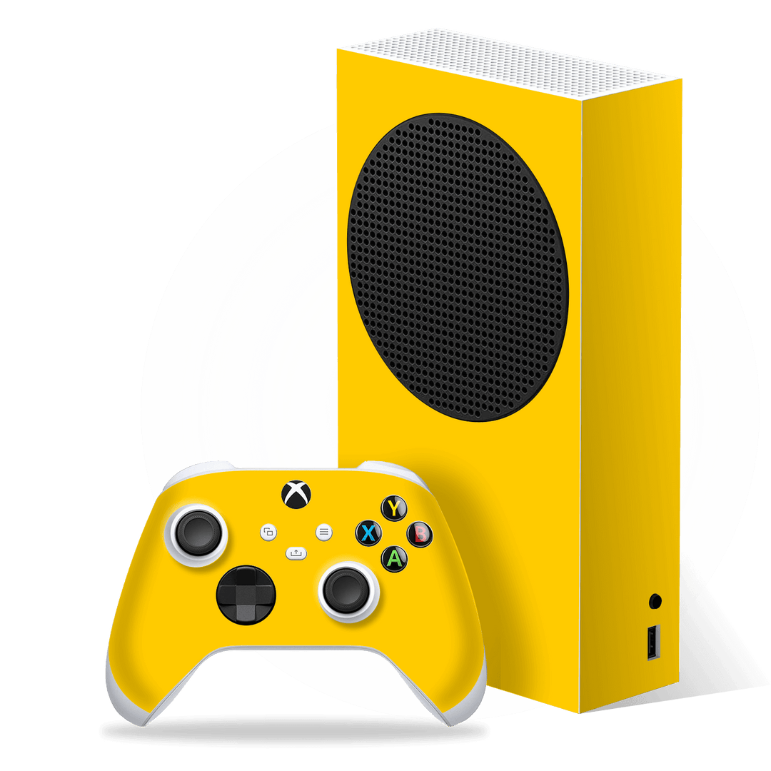 XBOX Series S Glossy Golden Yellow Skin, Wrap, Decal, Protector, Cover by EasySkinz | EasySkinz.com