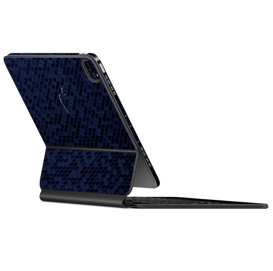 Apple Magic Keyboard for iPad Pro 12.9" (Gen 3-4) Luxuria Navy Blue HONEYCOMB 3D Textured Skin Wrap Sticker Decal Cover Protector by EasySkinz | EasySkinz.com