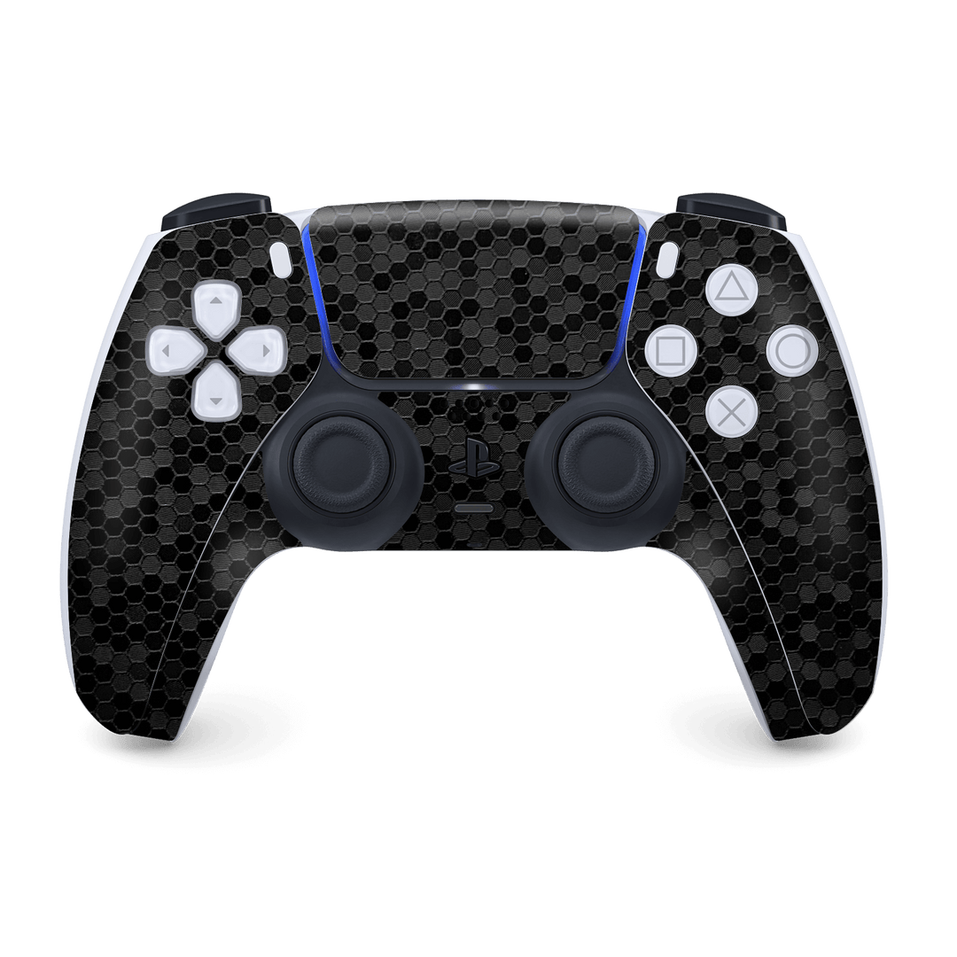 PS5 Playstation 5 DualSense Wireless Controller Skin - Luxuria Black Honeycomb 3D Textured Skin Wrap Decal Cover Protector by EasySkinz | EasySkinz.com