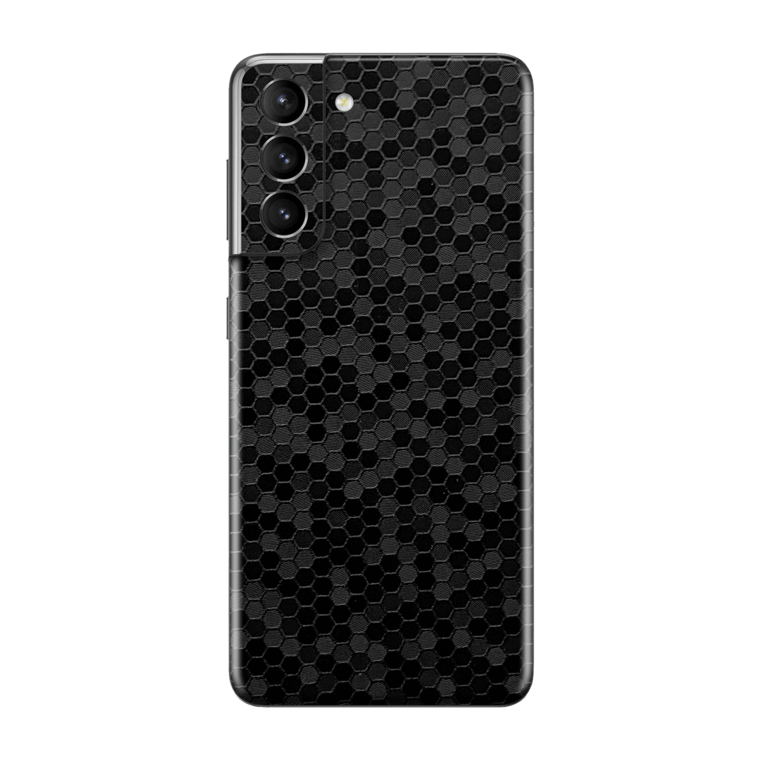 Samsung Galaxy S21 Luxuria BLACK Honeycomb 3D Textured Skin Wrap Sticker Decal Cover Protector by EasySkinz