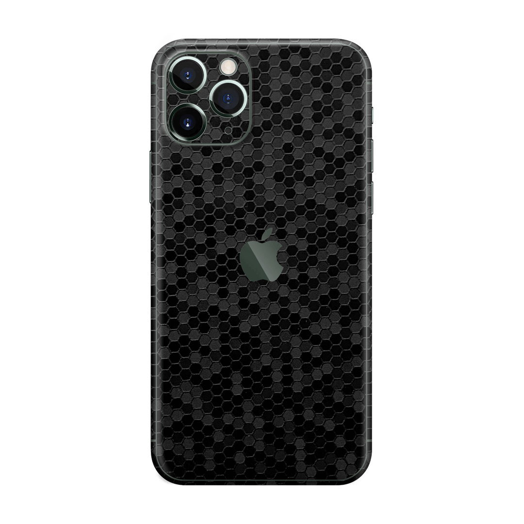 iPhone 11 PRO MAX BLACK Honeycomb 3D Textured Skin Wrap Sticker Decal Cover Protector by EasySkinz