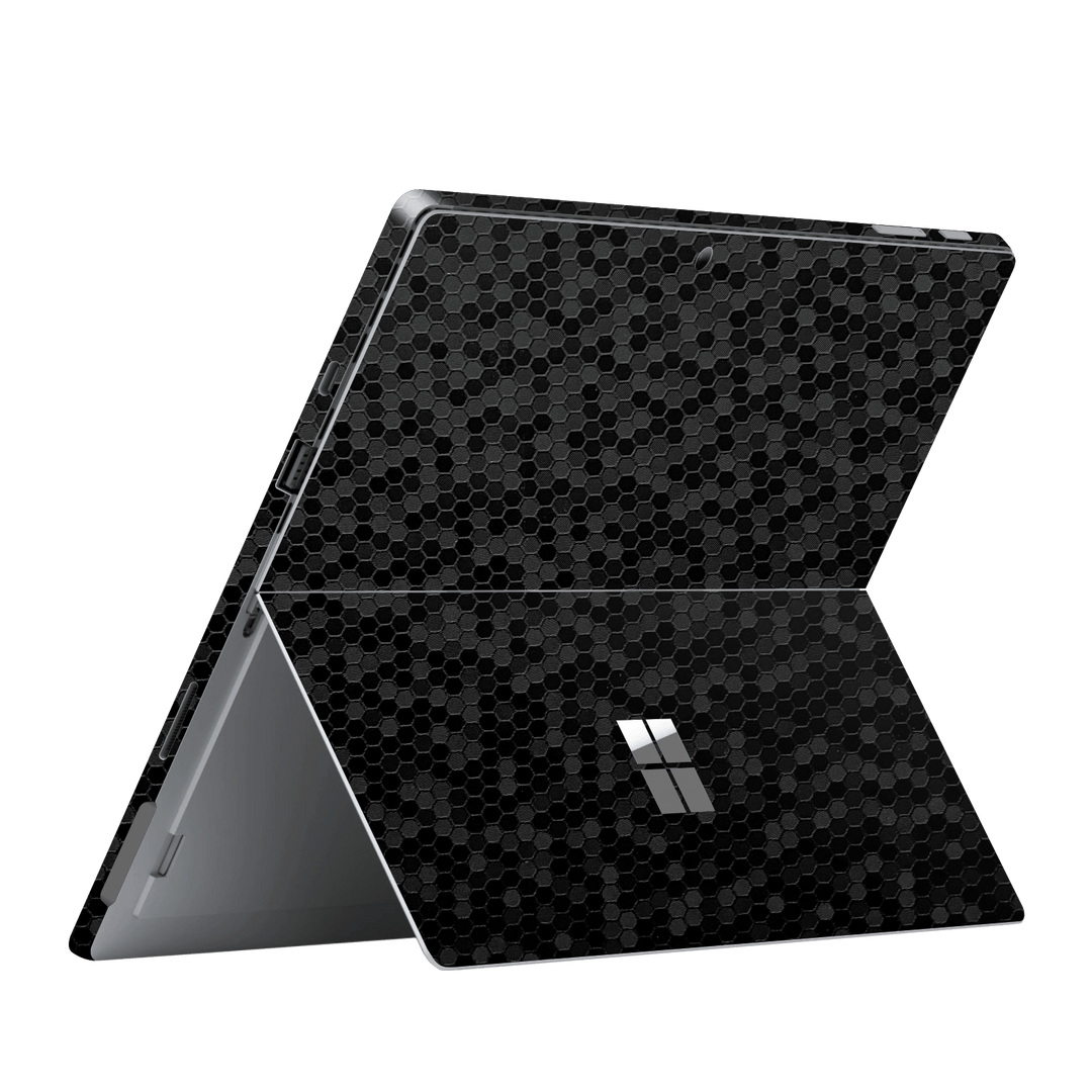 Microsoft Surface Pro 7 Luxuria Black Honeycomb 3D Textured Skin Wrap Sticker Decal Cover Protector by EasySkinz
