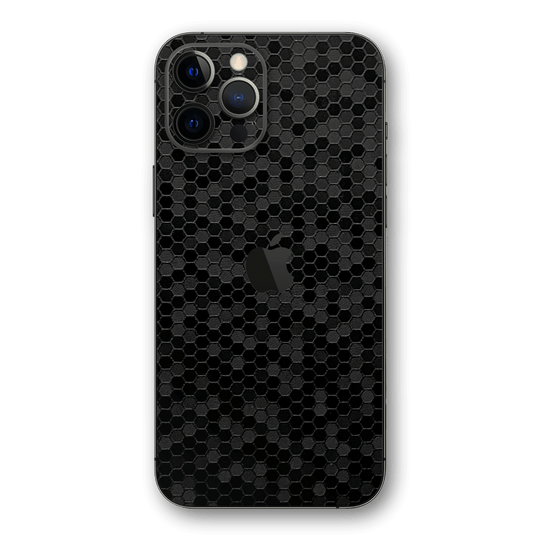 iPhone 12 PRO BLACK Honeycomb 3D Textured Skin Wrap Sticker Decal Cover Protector by EasySkinz