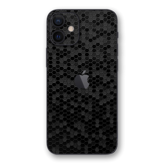 iPhone 12 BLACK Honeycomb 3D Textured Skin Wrap Sticker Decal Cover Protector by EasySkinz