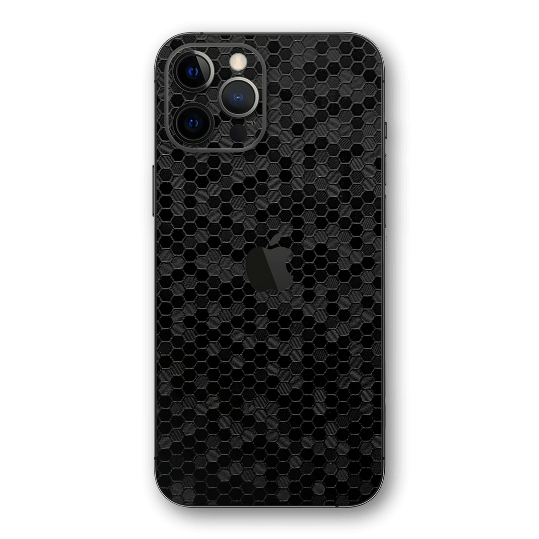 iPhone 12 Pro MAX BLACK Honeycomb 3D Textured Skin Wrap Sticker Decal Cover Protector by EasySkinz