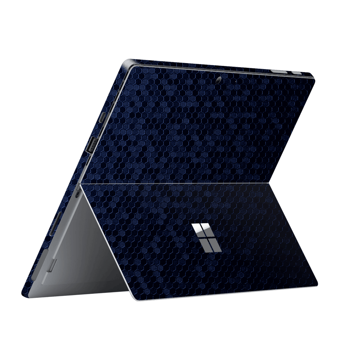Microsoft Surface Pro 7 Luxuria Navy Blue Honeycomb 3D Textured Skin Wrap Sticker Decal Cover Protector by EasySkinz