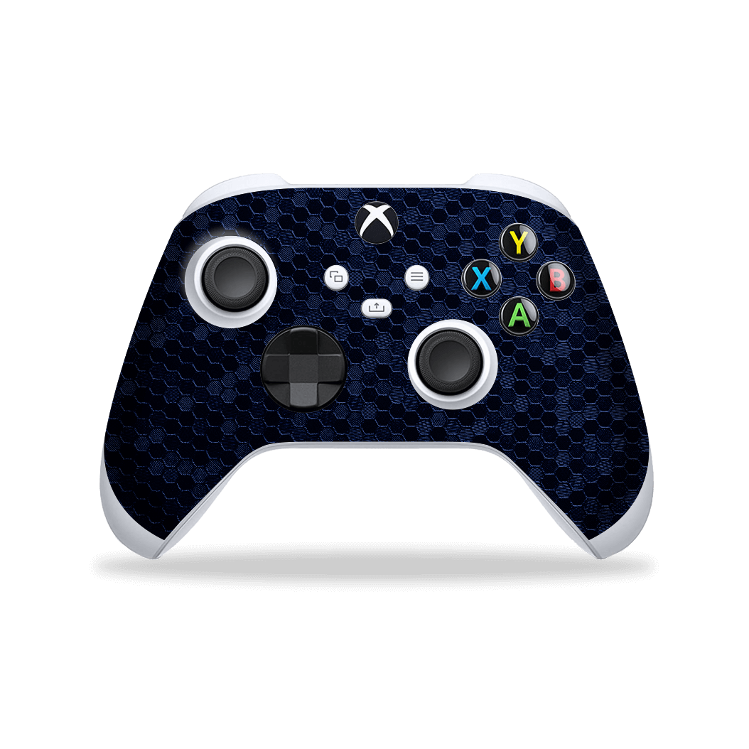 XBOX Series X CONTROLLER Skin - Luxuria Navy Blue Honeycomb 3D Textured Skin Wrap Sticker Decal Cover Protector by EasySkinz