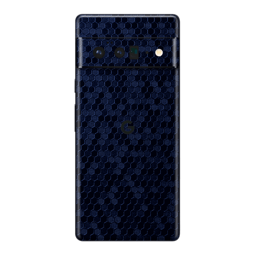 Google Pixel 6 Pro Luxuria Navy Blue Honeycomb 3D Textured Skin Wrap Sticker Decal Cover Protector by EasySkinz | EasySkinz.com